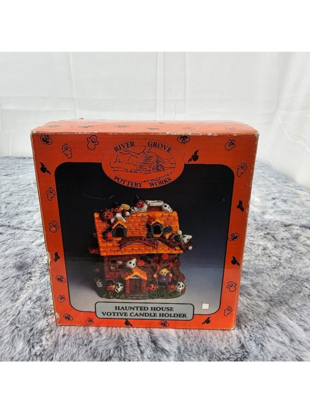 Vintage Halloween Haunted House Candle Tea Votive Holder Village Decor - Picture 7 of 12